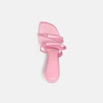 DUHA Chic Mule in Candy Pink — sculptural heeled mule handcrafted in Italy