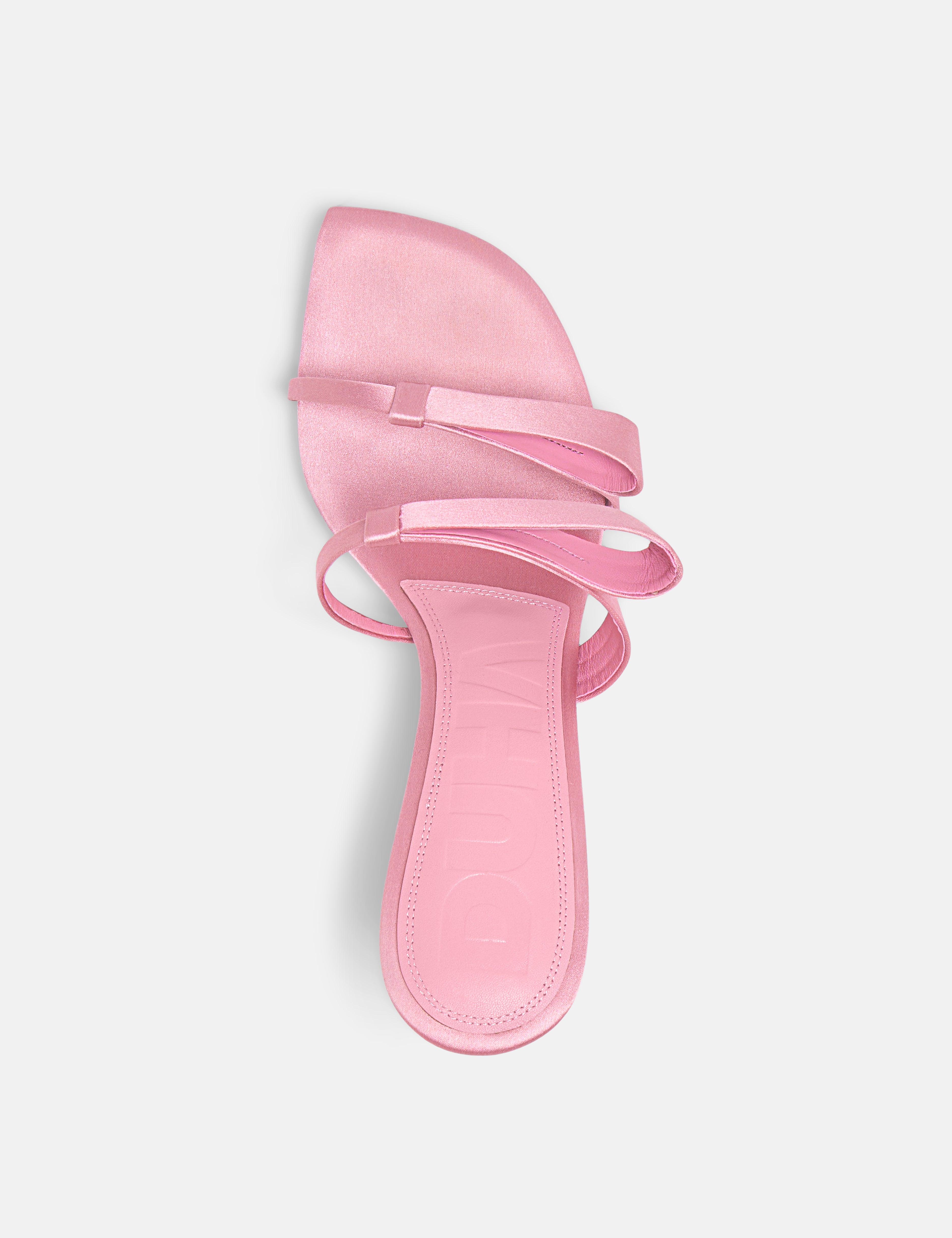 DUHA Chic Mule in Candy Pink — sculptural heeled mule handcrafted in Italy