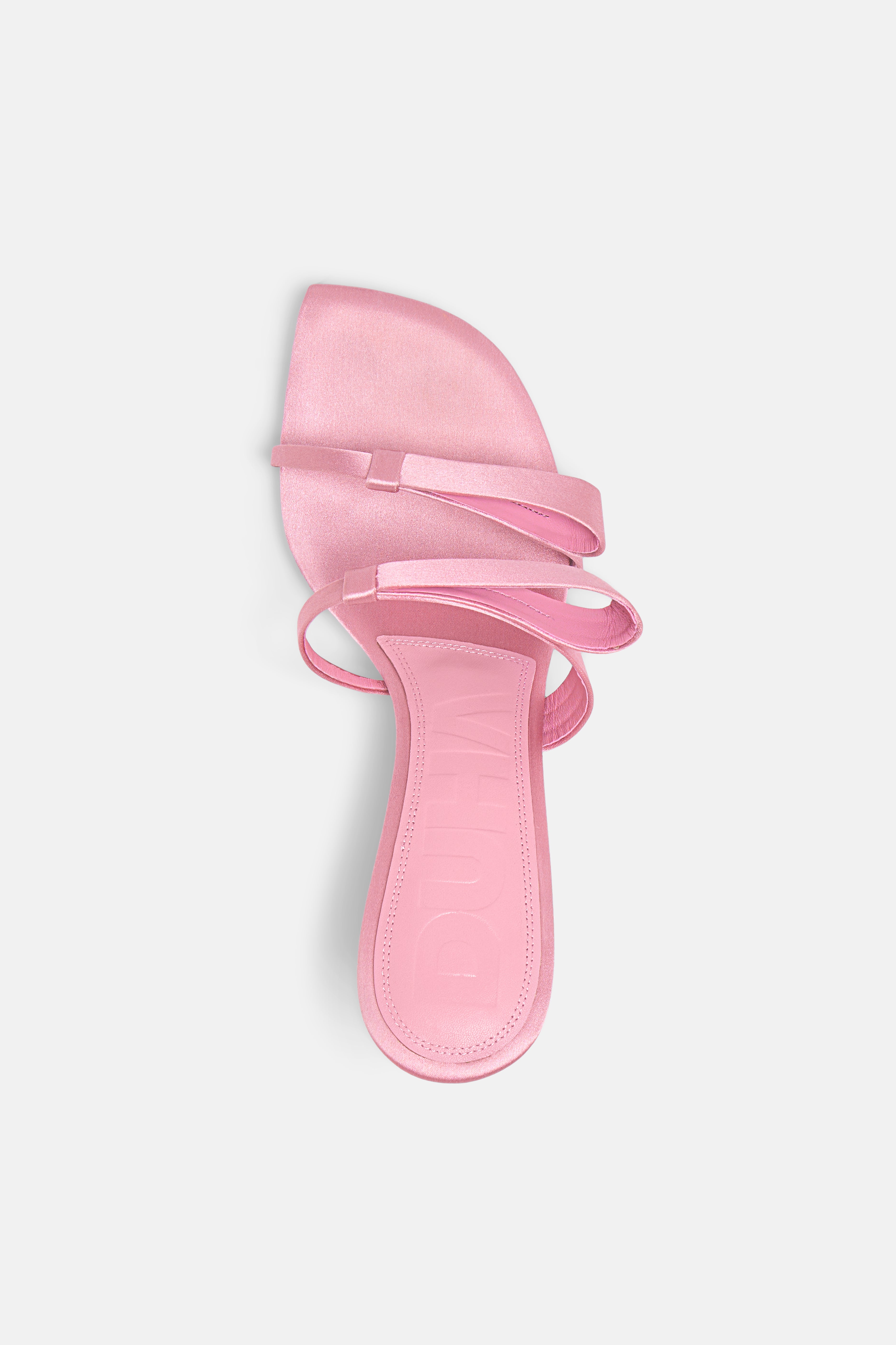 DUHA Chic Mule in Candy Pink — sculptural heeled mule handcrafted in Italy
