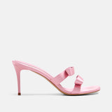 `Side view of DUHA Chic Mule Candy Pink — Italian designer heeled slide