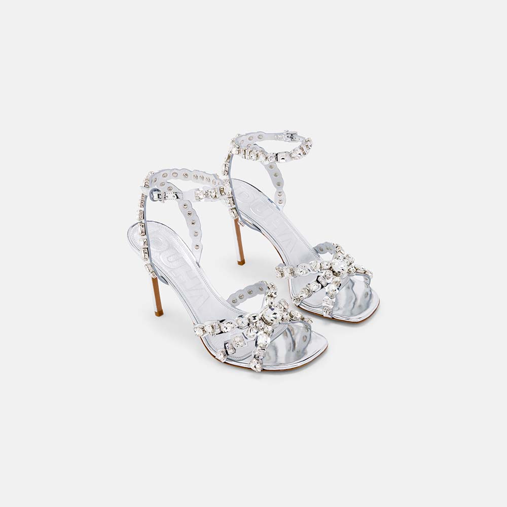 DUHA Cinderella transparent crystal stiletto sandal pair — SS26 City Oasis collection