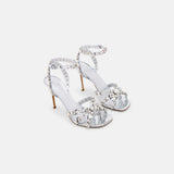 DUHA Cinderella transparent crystal stiletto sandal pair — SS26 City Oasis collection
