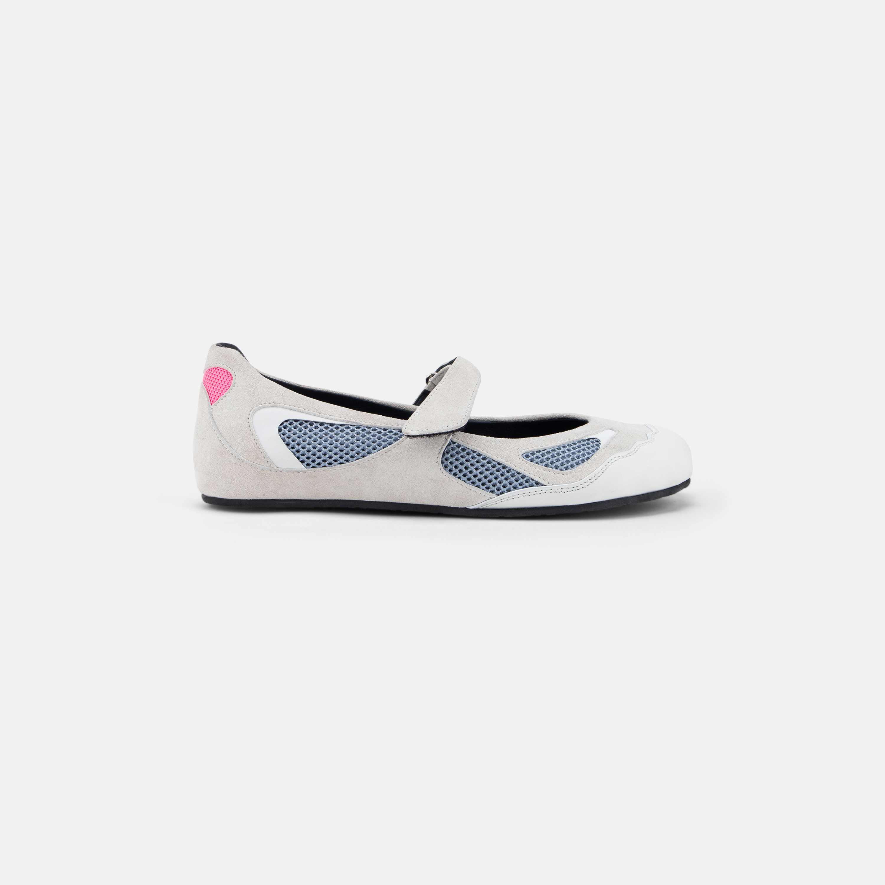 Side view of DUHA Koko Strap white strappy heeled sandal — Made in Italy
