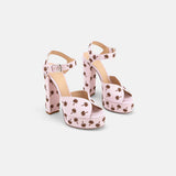 DUHA Palmdance pink embroidered canvas platform sandal pair — SS26 City Oasis collection