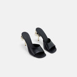 DUHA Palmira Mule black nappa leather pair — SS26 City Oasis collection
