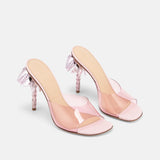 DUHA Palmira Mule candy pink PVC pair — SS26 City Oasis collection