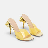 DUHA Palmira Mule light yellow patent pair — SS26 City Oasis collection