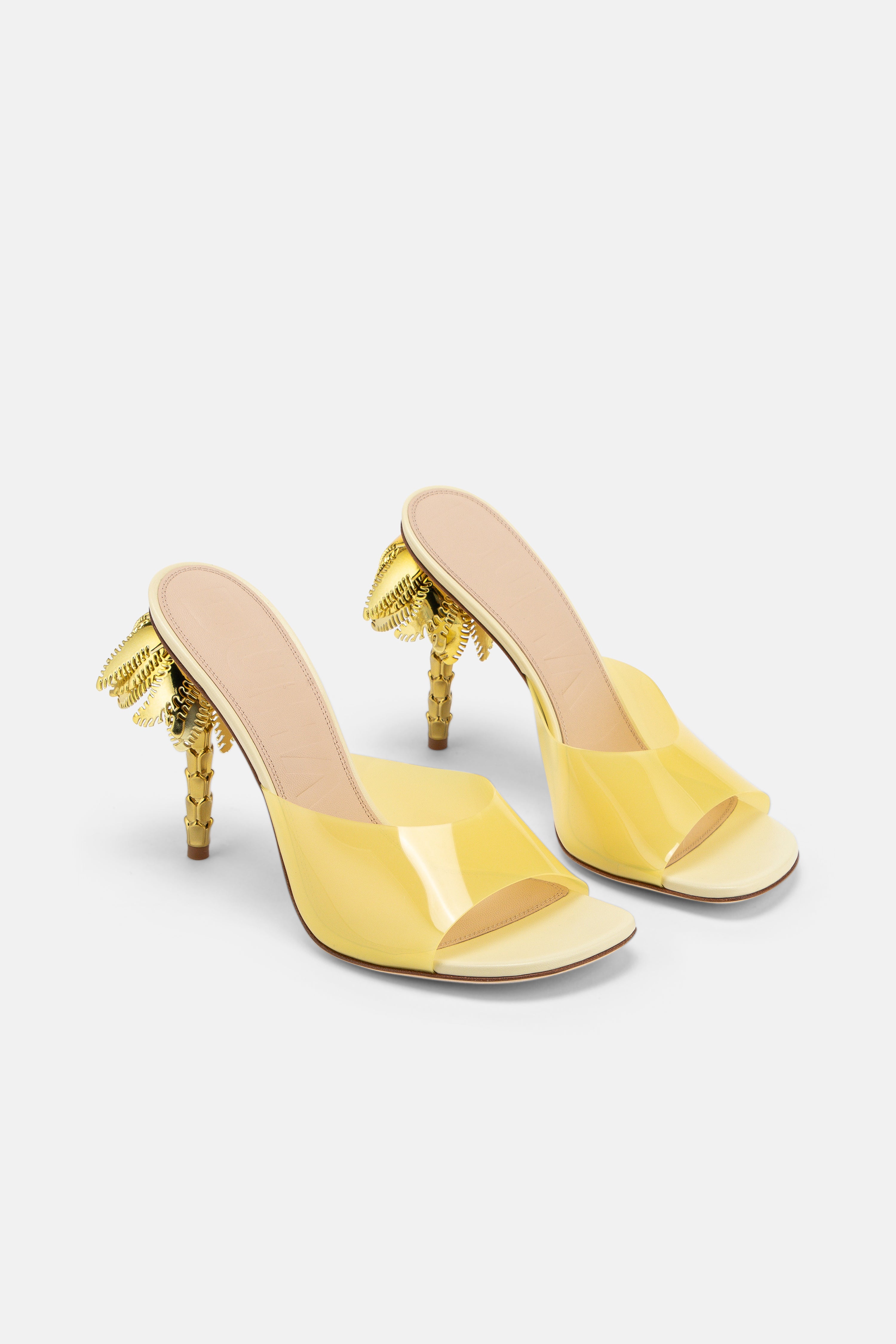 DUHA Palmira Mule light yellow patent pair — SS26 City Oasis collection