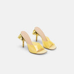 DUHA Palmira Mule light yellow patent pair — SS26 City Oasis collection