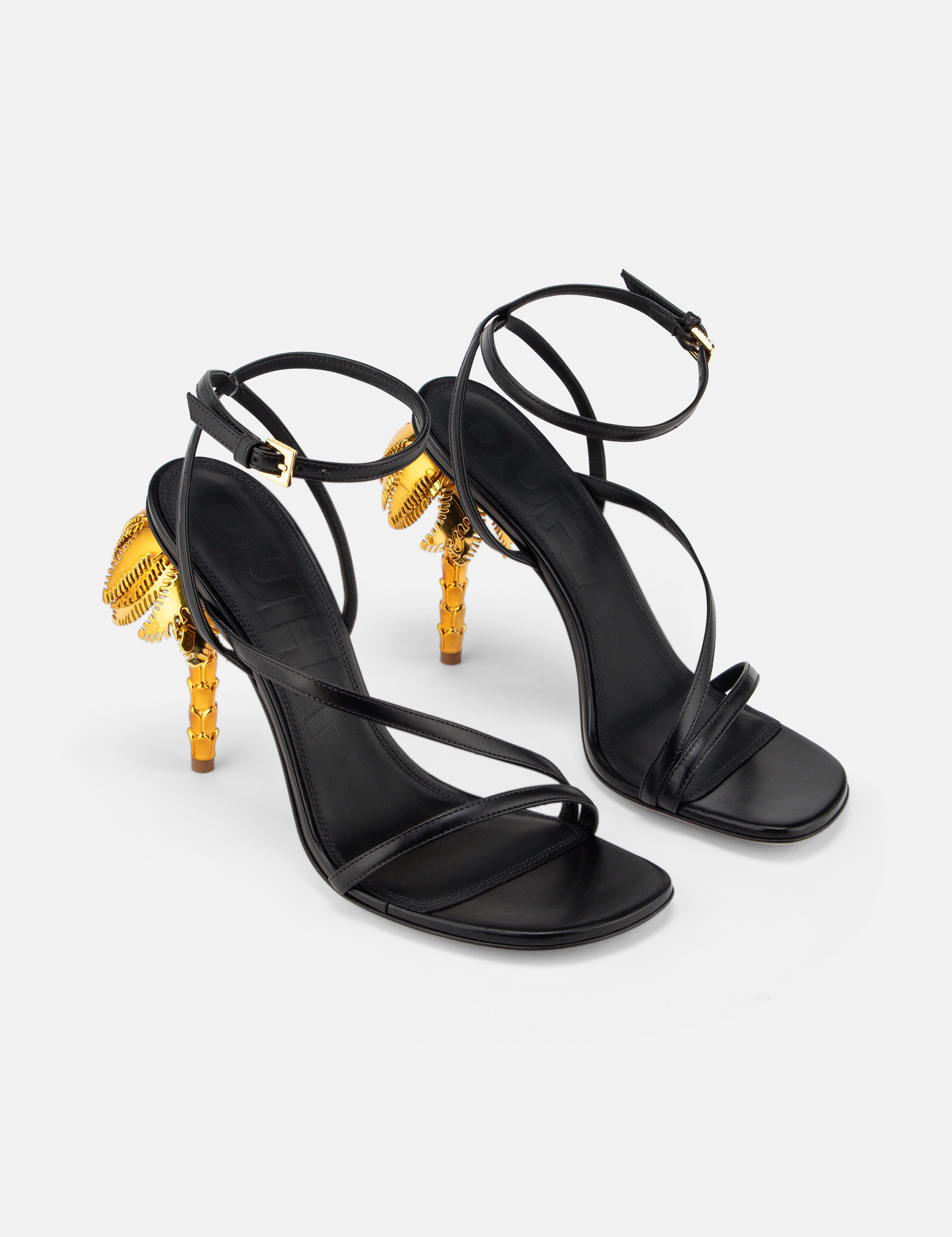 DUHA Palmira Sandal black leather pair — SS26 City Oasis collection