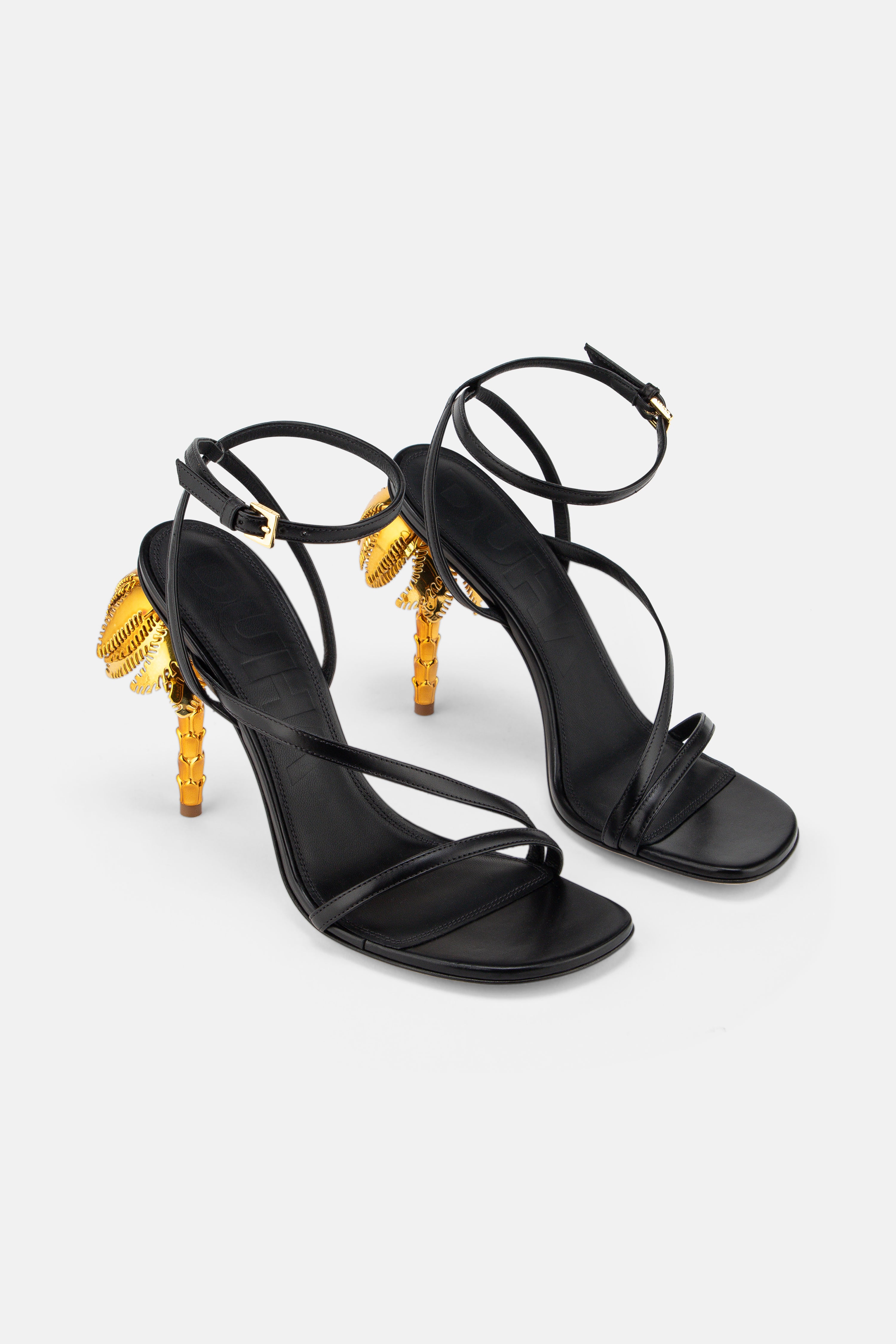 DUHA Palmira Sandal black leather pair — SS26 City Oasis collection