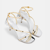 DUHA Palmira Sandal silver gold leather pair — SS26 City Oasis collection
