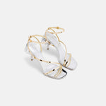 DUHA Palmira Sandal silver gold leather pair — SS26 City Oasis collection