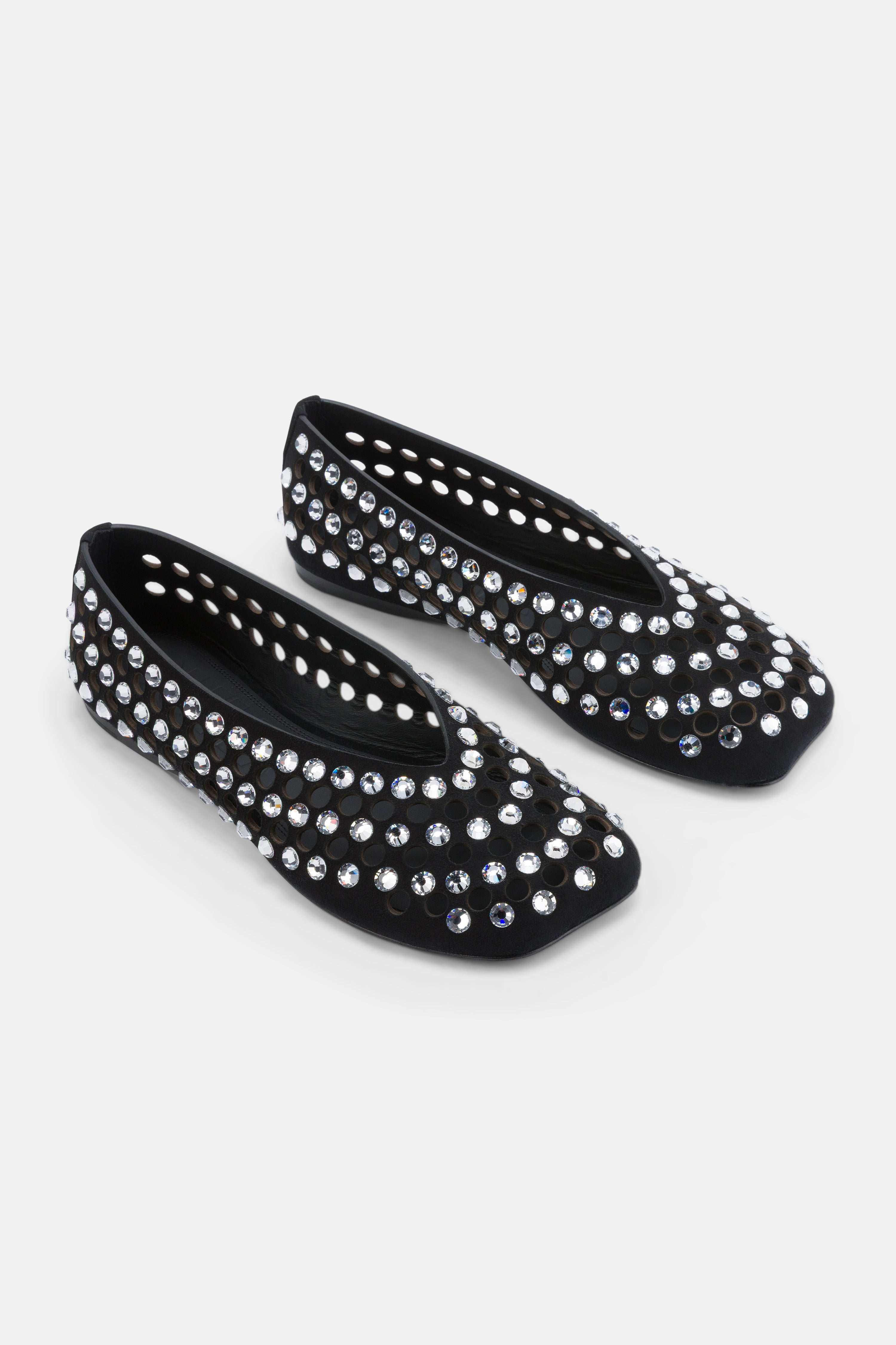DUHA Yasmin black crystal occasion flat pair — SS26 City Oasis collection