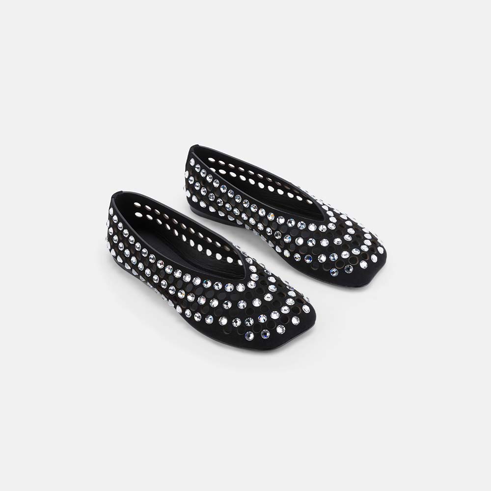 DUHA Yasmin black crystal occasion flat pair — SS26 City Oasis collection